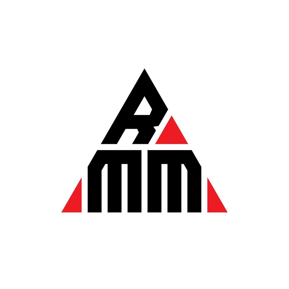 design del logo della lettera triangolare rm con forma triangolare. monogramma di design del logo del triangolo rmm. modello di logo vettoriale triangolo rmm con colore rosso. logo triangolare rmm logo semplice, elegante e lussuoso.