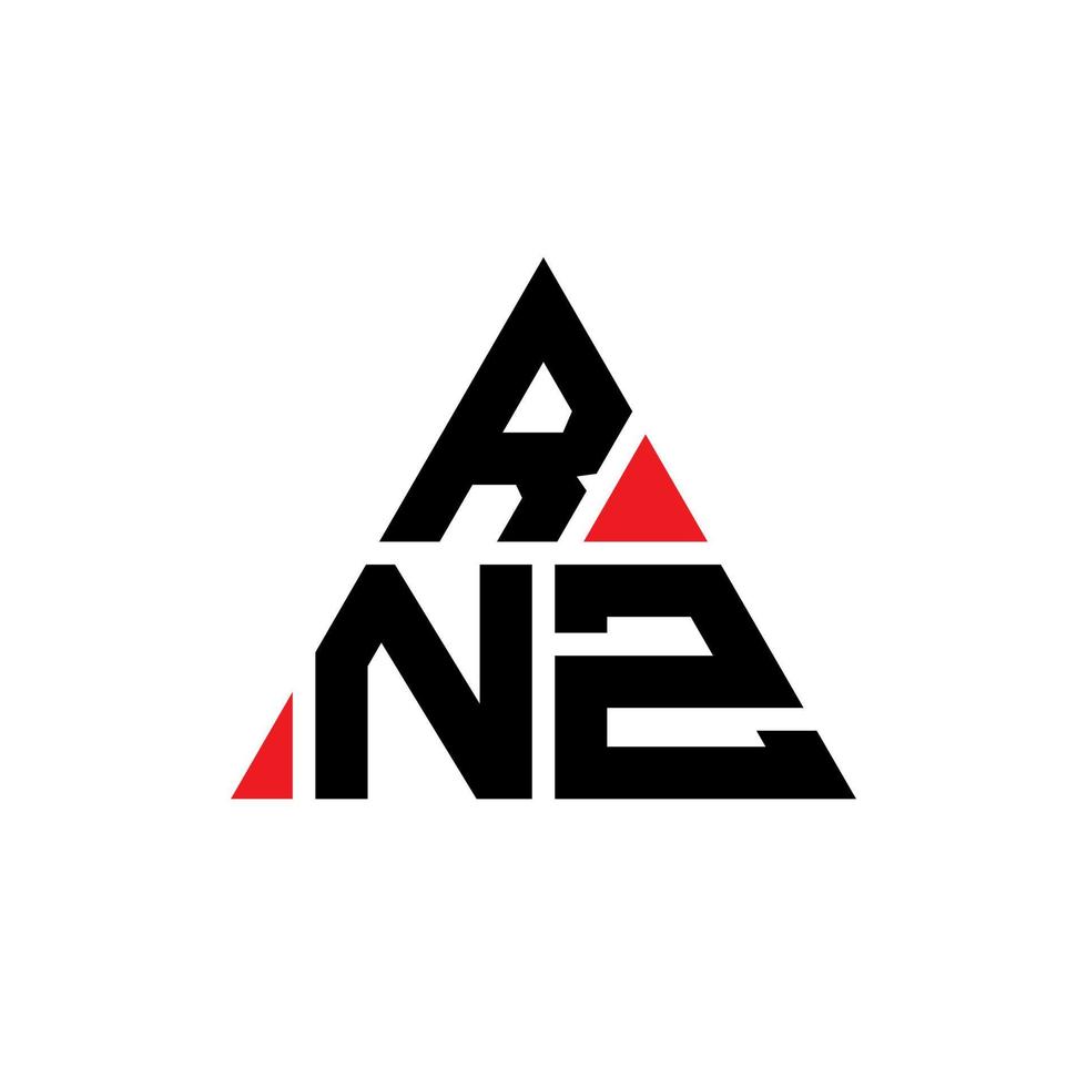 design del logo della lettera del triangolo rnz con forma triangolare. monogramma di design del logo del triangolo rnz. modello di logo vettoriale triangolo rnz con colore rosso. logo triangolare rnz logo semplice, elegante e lussuoso.