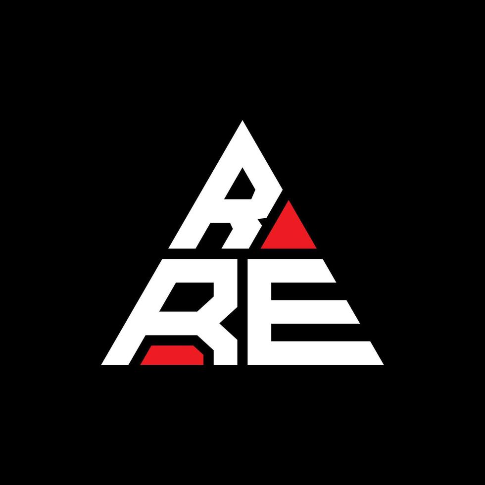 rre triangolo logo design lettera con forma triangolare. rre triangolo logo design monogramma. modello di logo vettoriale triangolo rre con colore rosso. rre logo triangolare logo semplice, elegante e lussuoso.