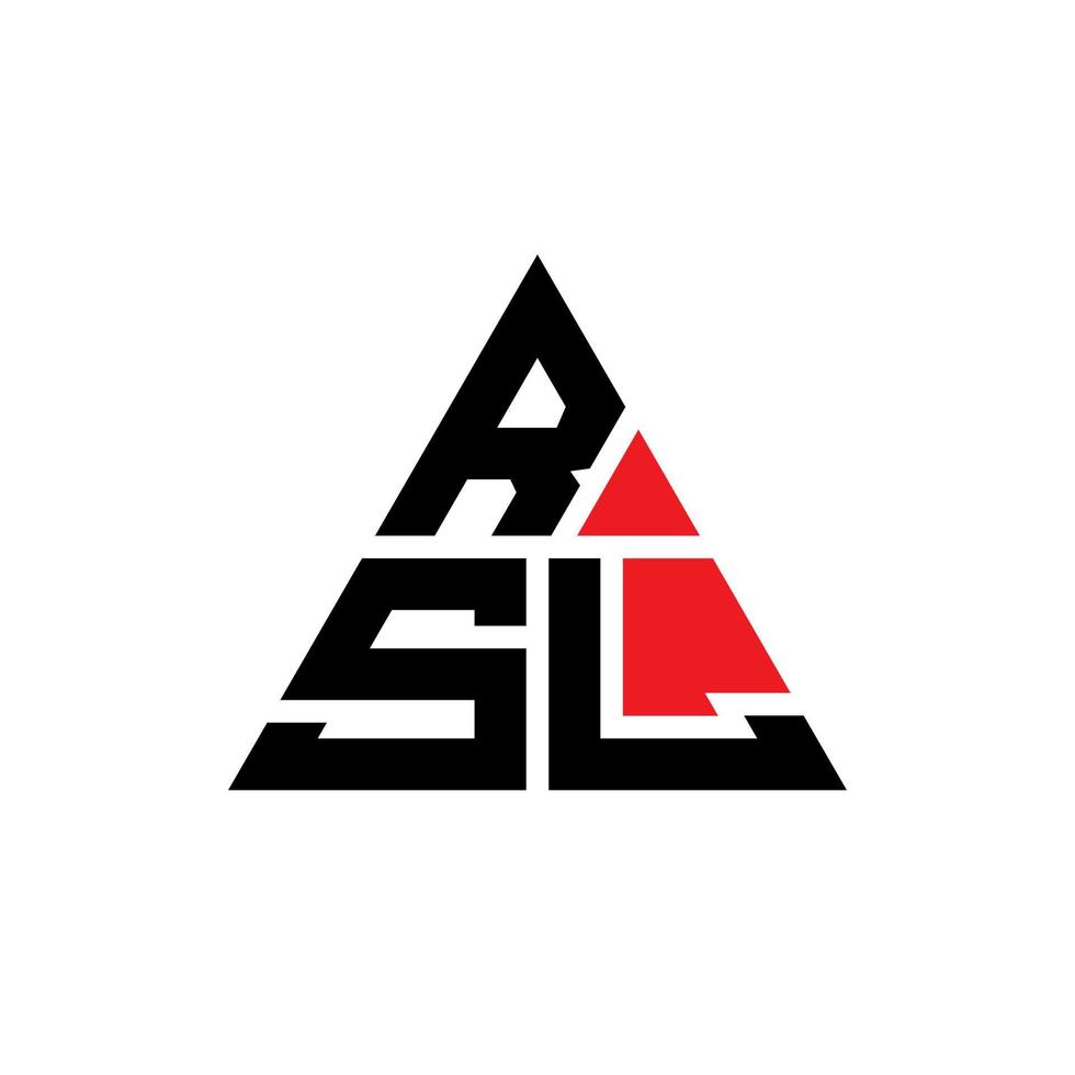 logo della lettera triangolo rsl con forma triangolare. monogramma di design logo triangolo RSL. modello di logo vettoriale triangolo rsl con colore rosso. logo triangolare rsl logo semplice, elegante e lussuoso.