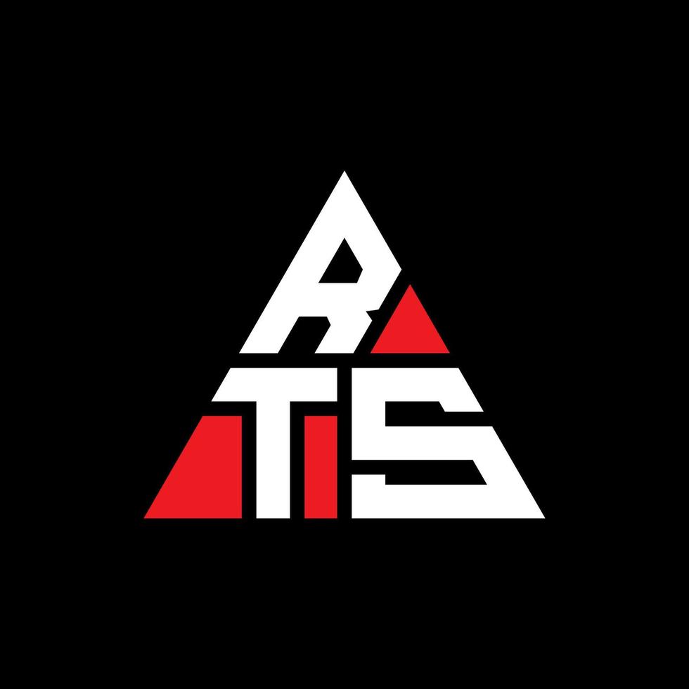 rts triangolo lettera logo design con forma triangolare. monogramma di design del logo del triangolo rts. modello di logo vettoriale triangolo rts con colore rosso. logo triangolare rts logo semplice, elegante e lussuoso.