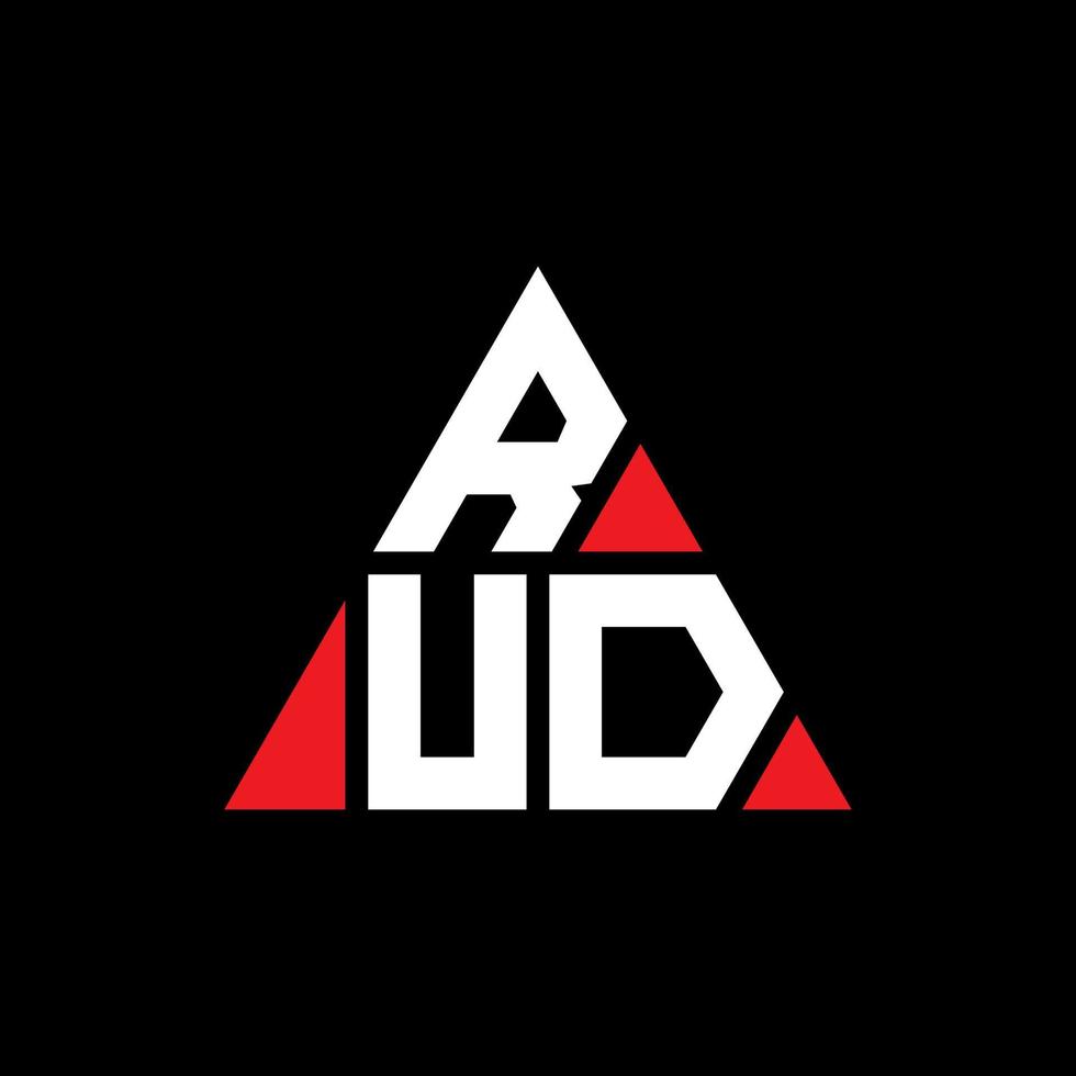 design del logo della lettera del triangolo rud con forma triangolare. monogramma di progettazione del logo del triangolo rud. modello di logo vettoriale triangolo rud con colore rosso. logo triangolare rud logo semplice, elegante e lussuoso.