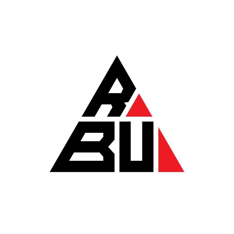 design del logo della lettera del triangolo rbu con forma triangolare. monogramma di design del logo del triangolo rbu. modello di logo vettoriale triangolo rbu con colore rosso. logo triangolare rbu logo semplice, elegante e lussuoso.