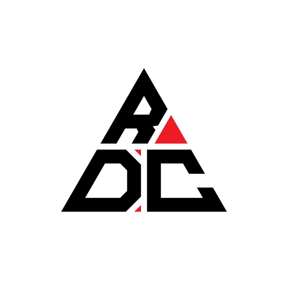 design del logo della lettera del triangolo rdc con forma triangolare. monogramma di design del logo del triangolo rdc. modello di logo vettoriale triangolo rdc con colore rosso. logo triangolare rdc logo semplice, elegante e lussuoso.