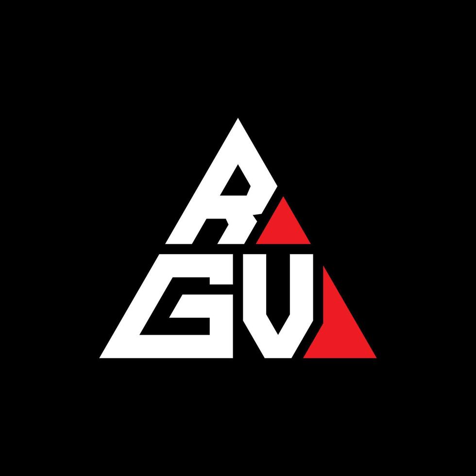 design del logo della lettera del triangolo rgv con forma triangolare. monogramma di design con logo triangolo rgv. modello di logo vettoriale triangolo rgv con colore rosso. logo triangolare rgv logo semplice, elegante e lussuoso.