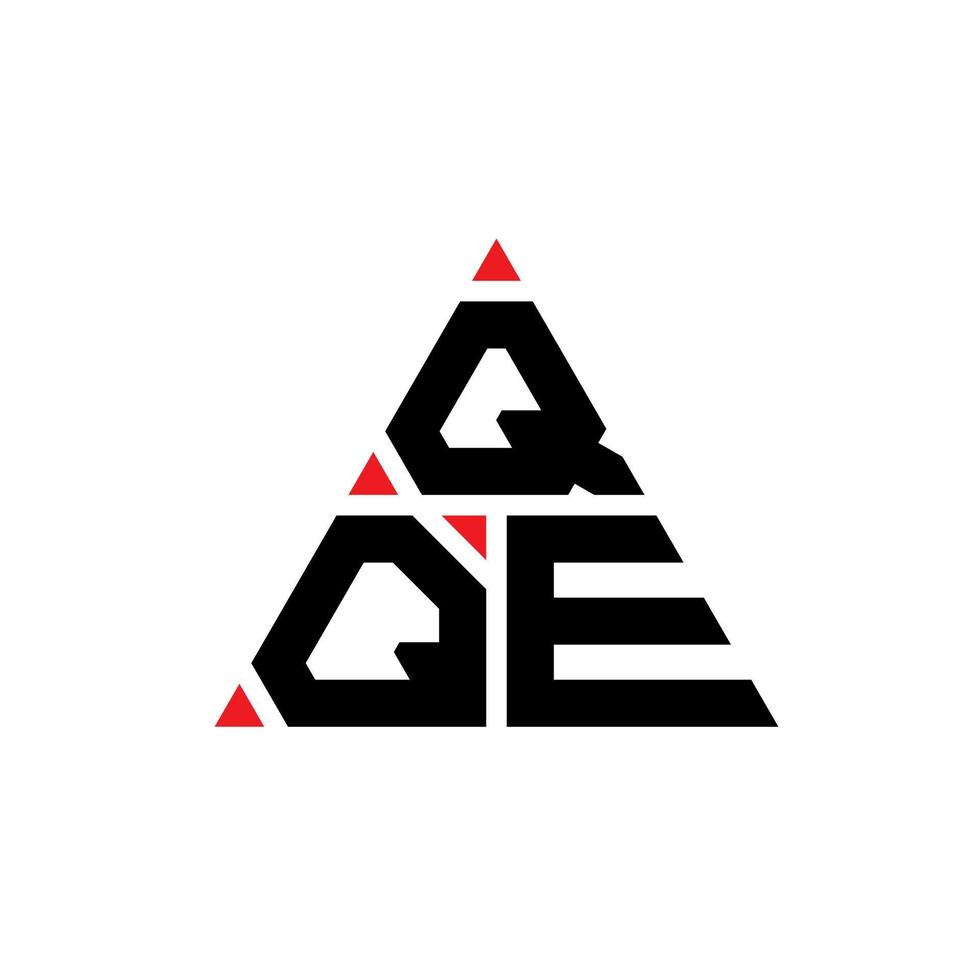 design del logo della lettera triangolare qqe con forma triangolare. qqe triangolo logo design monogramma. modello di logo vettoriale triangolo qqe con colore rosso. logo triangolare qqe logo semplice, elegante e lussuoso.