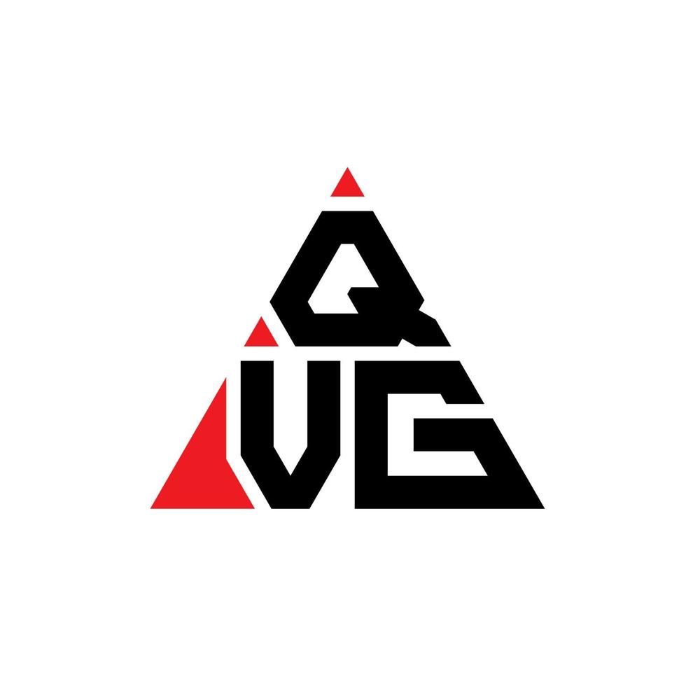 design del logo della lettera del triangolo qvg con forma triangolare. qvg triangolo logo design monogramma. modello di logo vettoriale triangolo qvg con colore rosso. qvg logo triangolare logo semplice, elegante e lussuoso.