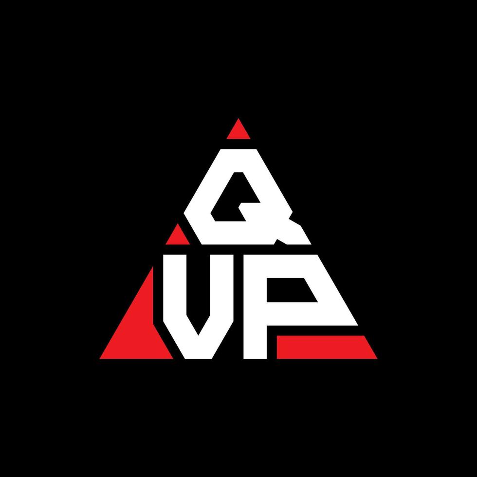 design del logo della lettera triangolare qvp con forma triangolare. monogramma di design del logo del triangolo qvp. modello di logo vettoriale triangolo qvp con colore rosso. logo triangolare qvp logo semplice, elegante e lussuoso.