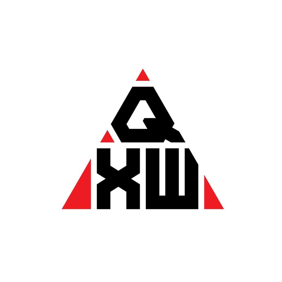 qxw design del logo della lettera triangolare con forma triangolare. monogramma del design del logo del triangolo qxw. modello di logo vettoriale triangolo qxw con colore rosso. qxw logo triangolare logo semplice, elegante e lussuoso.