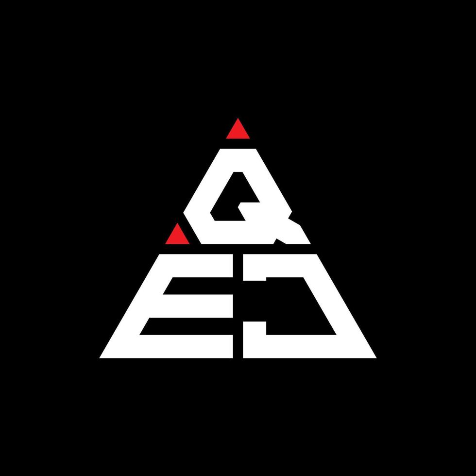 design del logo della lettera del triangolo qej con forma triangolare. qej triangolo logo design monogramma. modello di logo vettoriale triangolo qej con colore rosso. logo triangolare qej logo semplice, elegante e lussuoso.