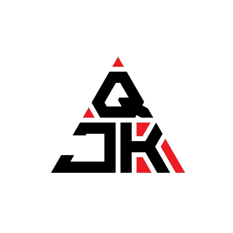 design del logo della lettera del triangolo qjk con forma triangolare. qjk triangolo logo design monogramma. modello di logo vettoriale triangolo qjk con colore rosso. logo triangolare qjk logo semplice, elegante e lussuoso.