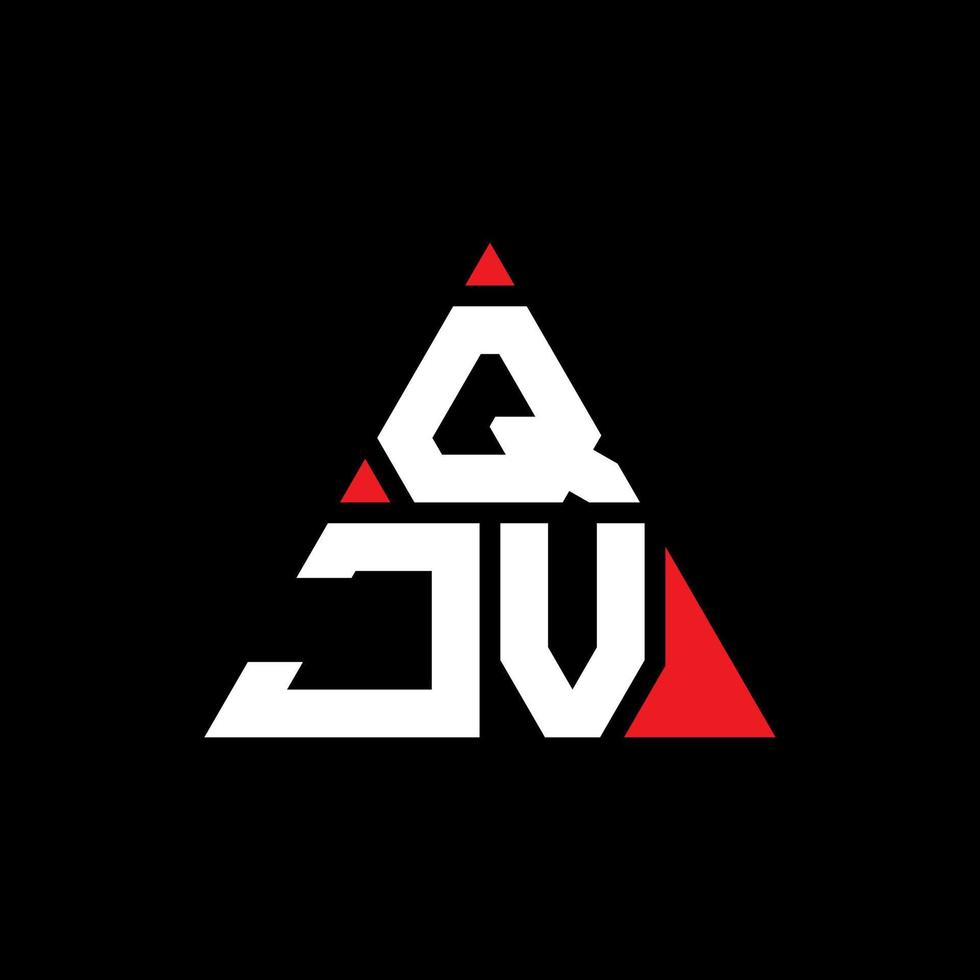 design del logo della lettera triangolare qjv con forma triangolare. qjv triangolo logo design monogramma. modello di logo vettoriale triangolo qjv con colore rosso. qjv logo triangolare logo semplice, elegante e lussuoso.