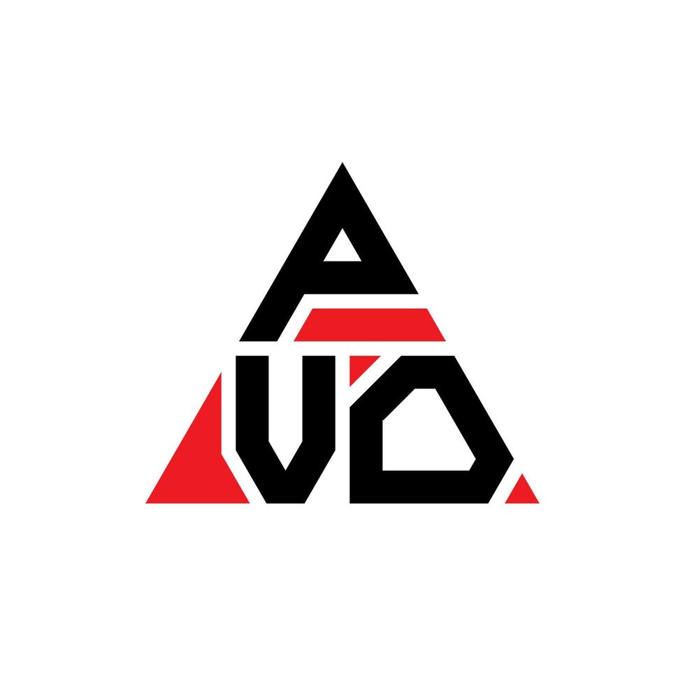 pvo triangolo logo design lettera con forma triangolare. monogramma del design del logo del triangolo pvo. modello di logo vettoriale triangolo pvo con colore rosso. logo triangolare pvo logo semplice, elegante e lussuoso.