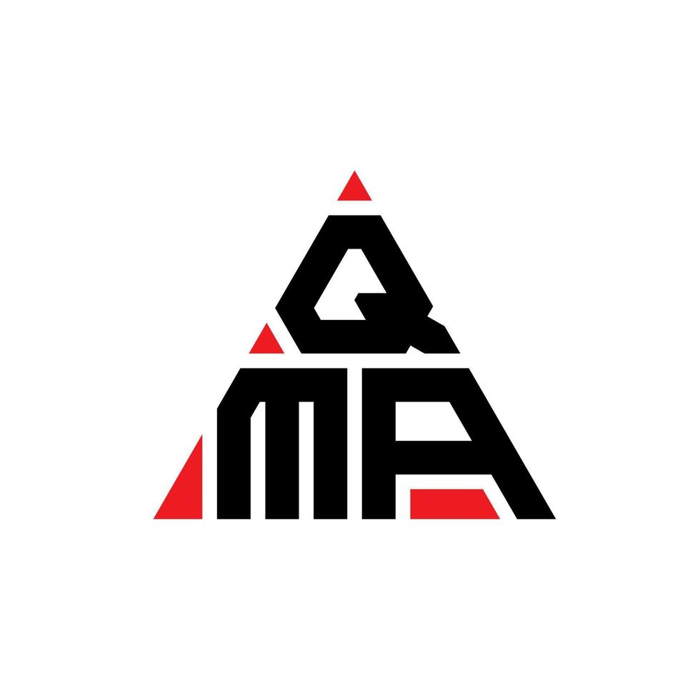 design del logo della lettera triangolare qma con forma triangolare. qma triangolo logo design monogramma. modello di logo vettoriale triangolo qma con colore rosso. logo triangolare qma logo semplice, elegante e lussuoso.