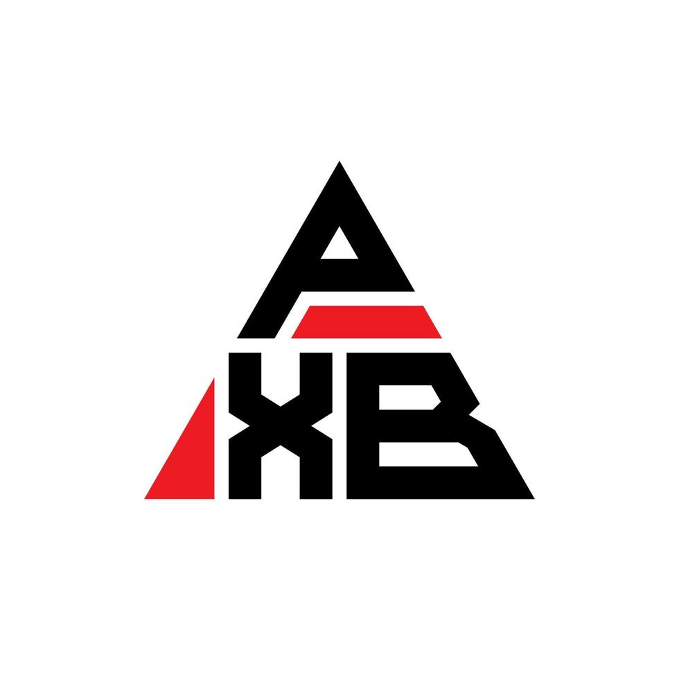 design del logo della lettera triangolare pxb con forma triangolare. pxb triangolo logo design monogramma. modello di logo vettoriale triangolo pxb con colore rosso. logo triangolare pxb logo semplice, elegante e lussuoso.