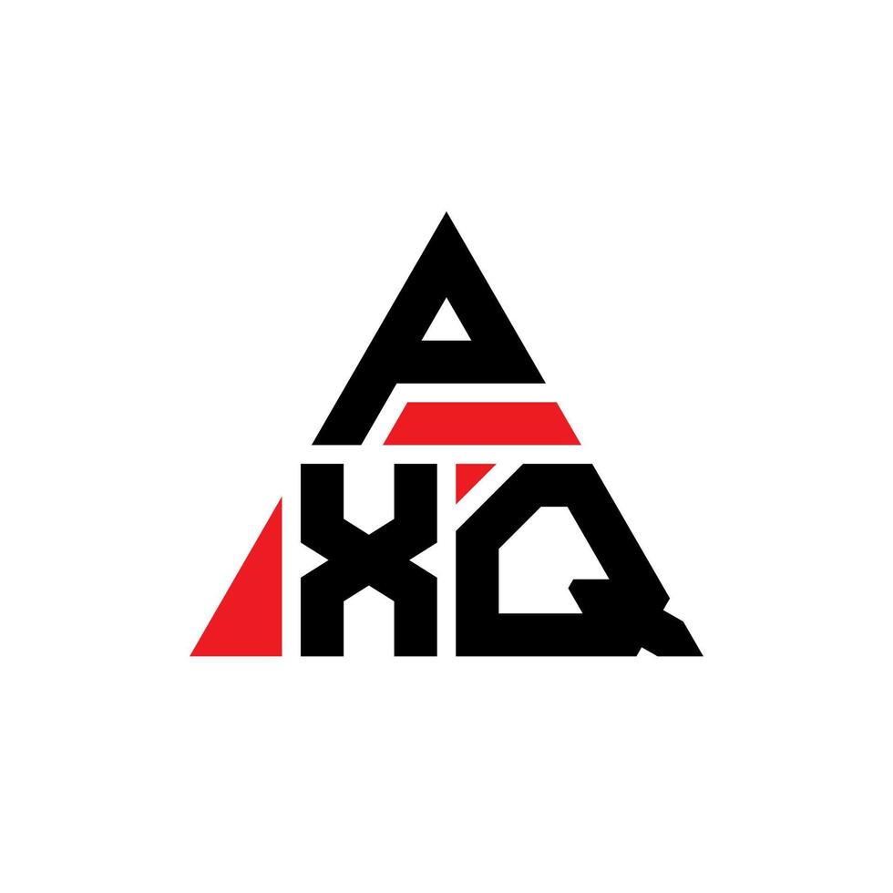 design del logo della lettera triangolare pxq con forma triangolare. pxq triangolo logo design monogramma. modello di logo vettoriale triangolo pxq con colore rosso. logo triangolare pxq logo semplice, elegante e lussuoso.