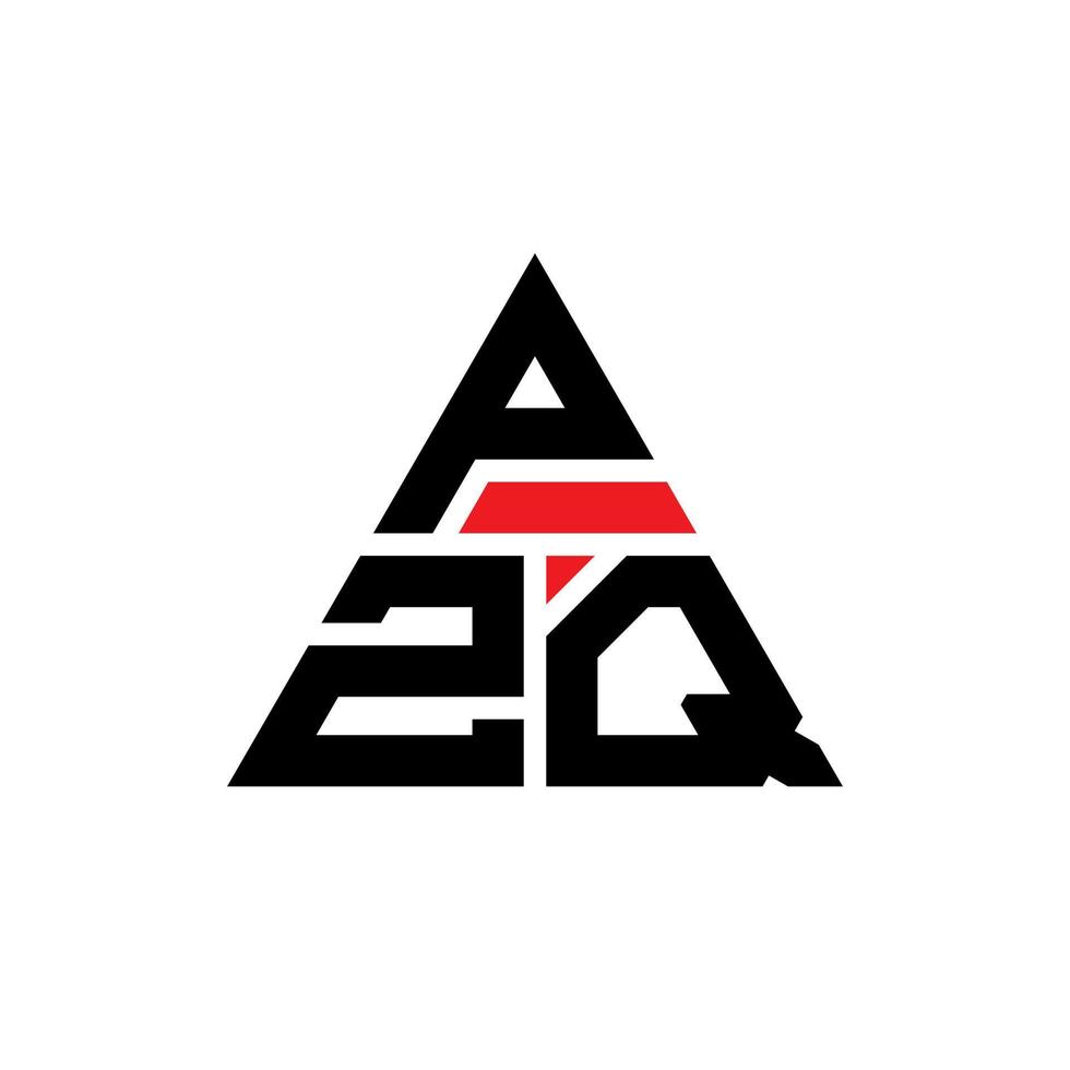 design del logo della lettera triangolare pzq con forma triangolare. monogramma con logo a triangolo pzq. modello di logo vettoriale triangolo pzq con colore rosso. pzq logo triangolare logo semplice, elegante e lussuoso.