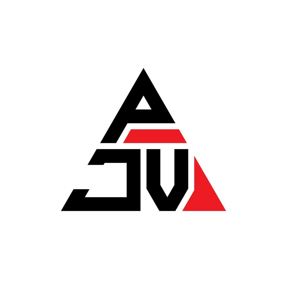 design del logo della lettera del triangolo pjv con forma triangolare. monogramma di design del logo del triangolo pjv. modello di logo vettoriale triangolo pjv con colore rosso. pjv logo triangolare logo semplice, elegante e lussuoso.