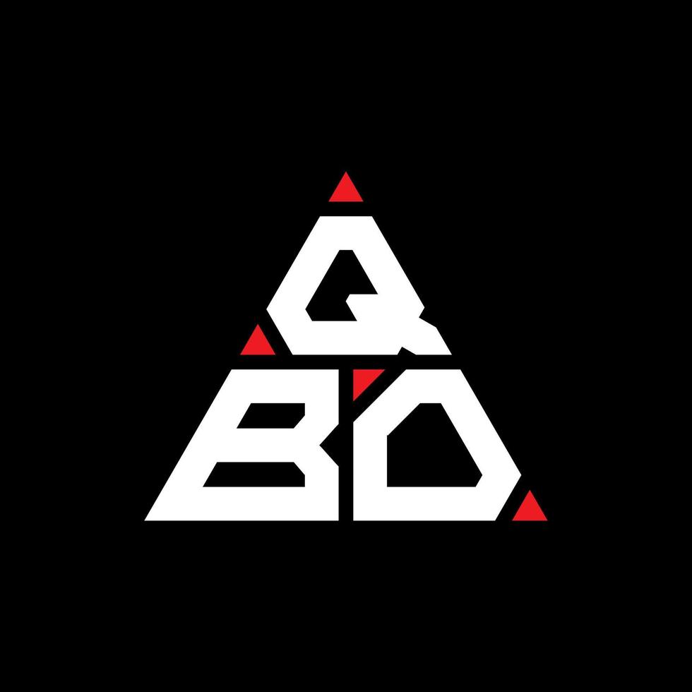 design del logo della lettera del triangolo qbo con forma triangolare. qbo triangolo logo design monogramma. modello di logo vettoriale triangolo qbo con colore rosso. logo triangolare qbo logo semplice, elegante e lussuoso.