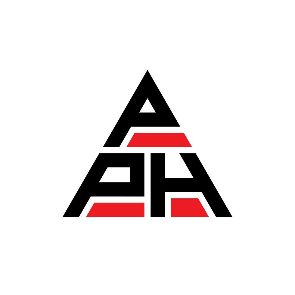 design del logo della lettera triangolare pph con forma triangolare. monogramma di progettazione del logo del triangolo pph. modello di logo vettoriale triangolo pph con colore rosso. logo triangolare pph logo semplice, elegante e lussuoso.