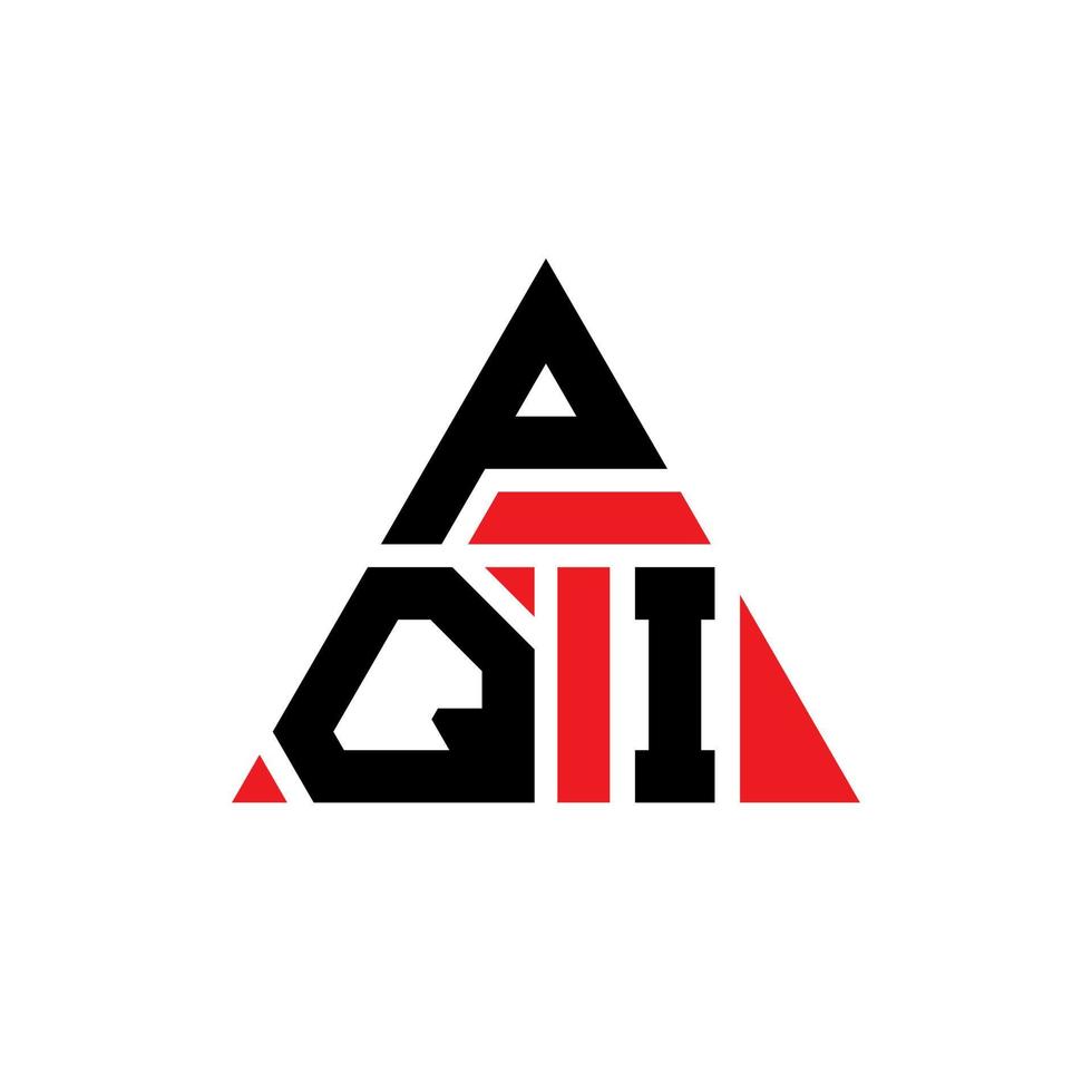 design del logo della lettera triangolare pqi con forma triangolare. monogramma del design del logo del triangolo pqi. modello di logo vettoriale triangolo pqi con colore rosso. pqi logo triangolare logo semplice, elegante e lussuoso.