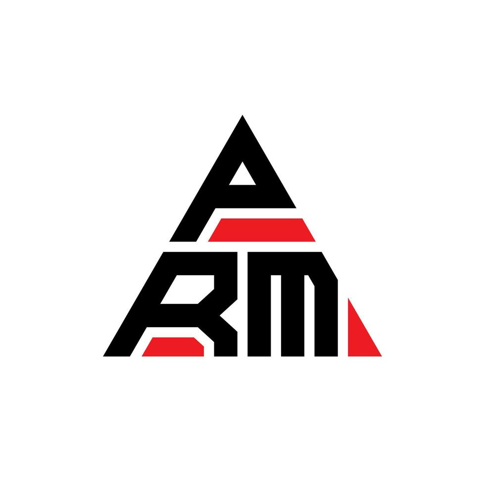 prm triangolo logo lettera design con forma triangolare. monogramma di design del logo del triangolo del prm. modello di logo vettoriale triangolo prm con colore rosso. prm logo triangolare logo semplice, elegante e lussuoso.