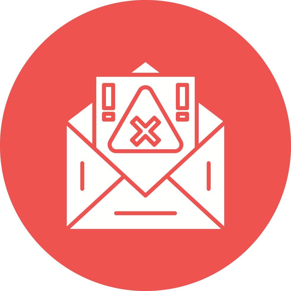 icona di sfondo del cerchio del glifo di avviso e-mail vettore