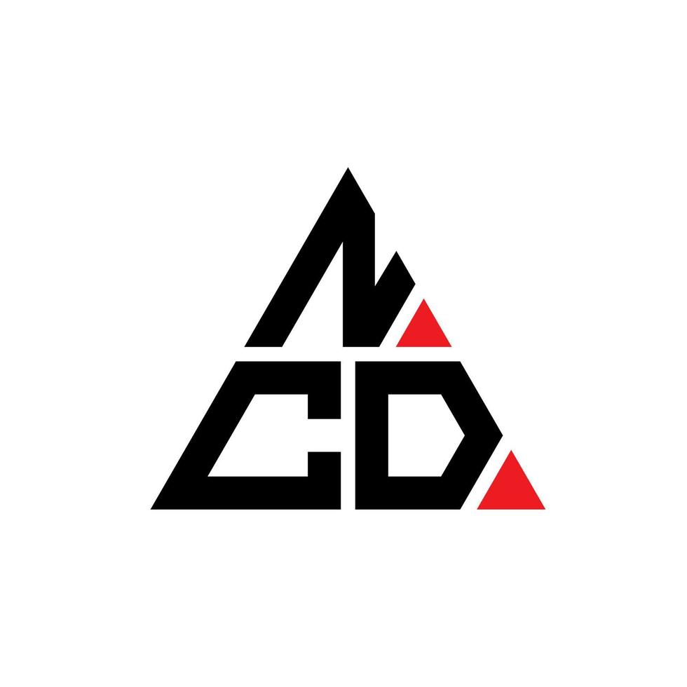 design del logo della lettera del triangolo ncd con forma triangolare. monogramma di design del logo del triangolo ncd. modello di logo vettoriale triangolo ncd con colore rosso. logo triangolare ncd logo semplice, elegante e lussuoso.