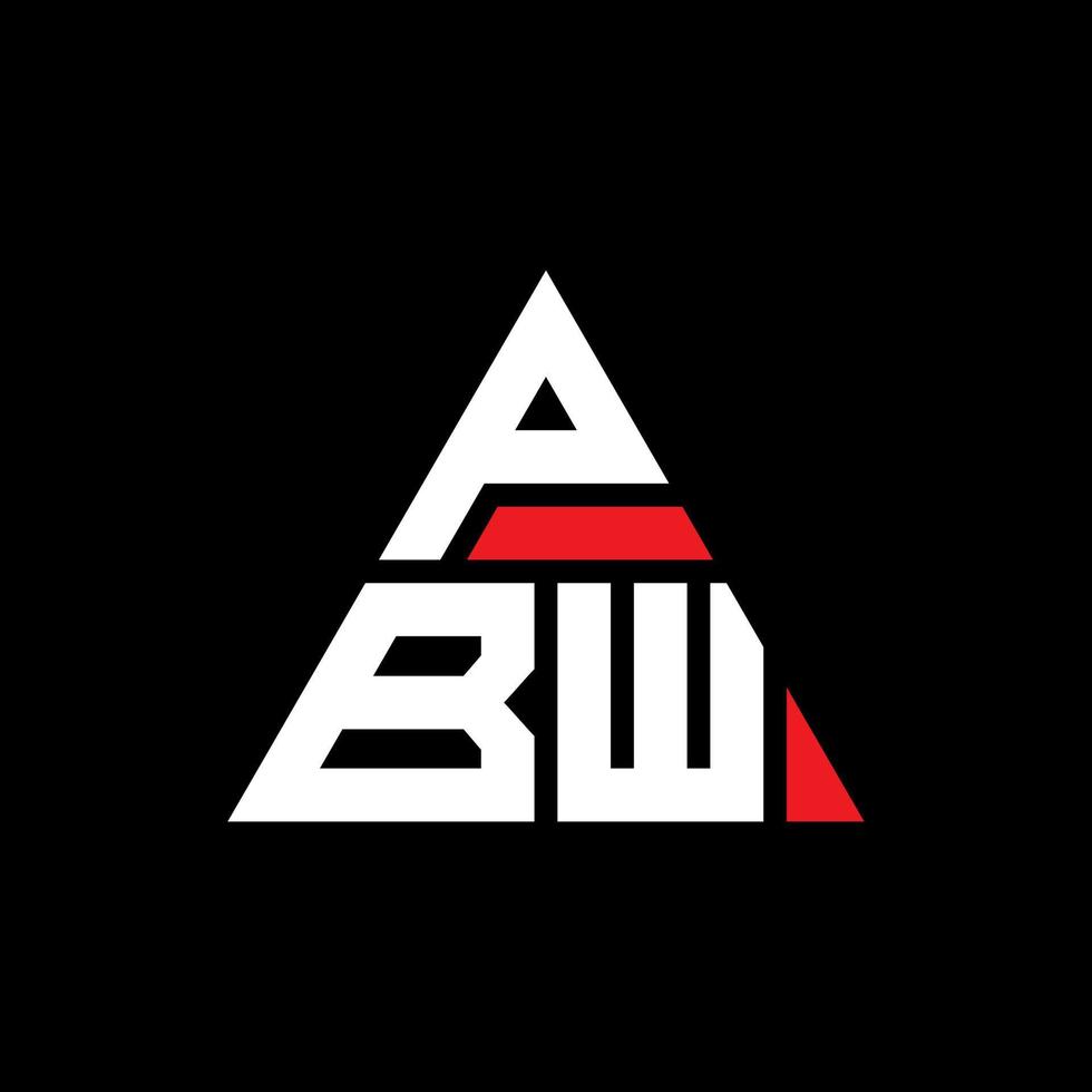 design del logo della lettera triangolare pbw con forma triangolare. monogramma di design del logo del triangolo pbw. modello di logo vettoriale triangolo pbw con colore rosso. logo triangolare pbw logo semplice, elegante e lussuoso.