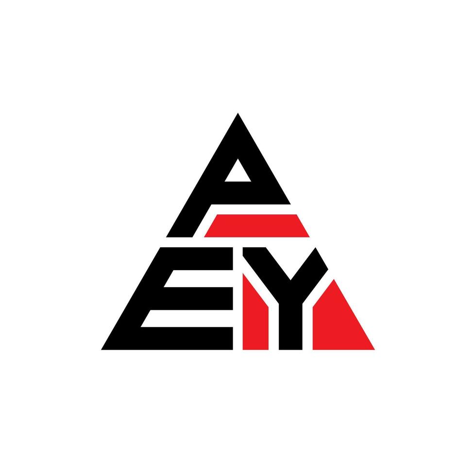 design del logo della lettera del triangolo pey con forma triangolare. monogramma di design del logo del triangolo pey. modello di logo vettoriale triangolo pey con colore rosso. logo triangolare pey logo semplice, elegante e lussuoso.