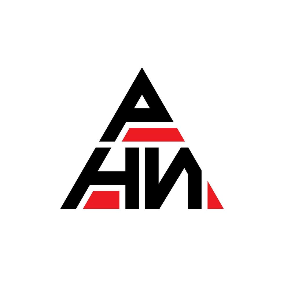 design del logo della lettera triangolare phn con forma triangolare. phn triangolo logo design monogramma. modello di logo vettoriale triangolo phn con colore rosso. phn logo triangolare logo semplice, elegante e lussuoso.
