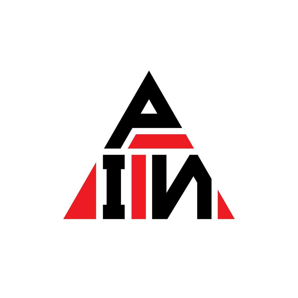 pin triangolo lettera logo design con forma triangolare. monogramma design logo triangolo pin. modello di logo vettoriale triangolo pin con colore rosso. pin logo triangolare logo semplice, elegante e lussuoso.