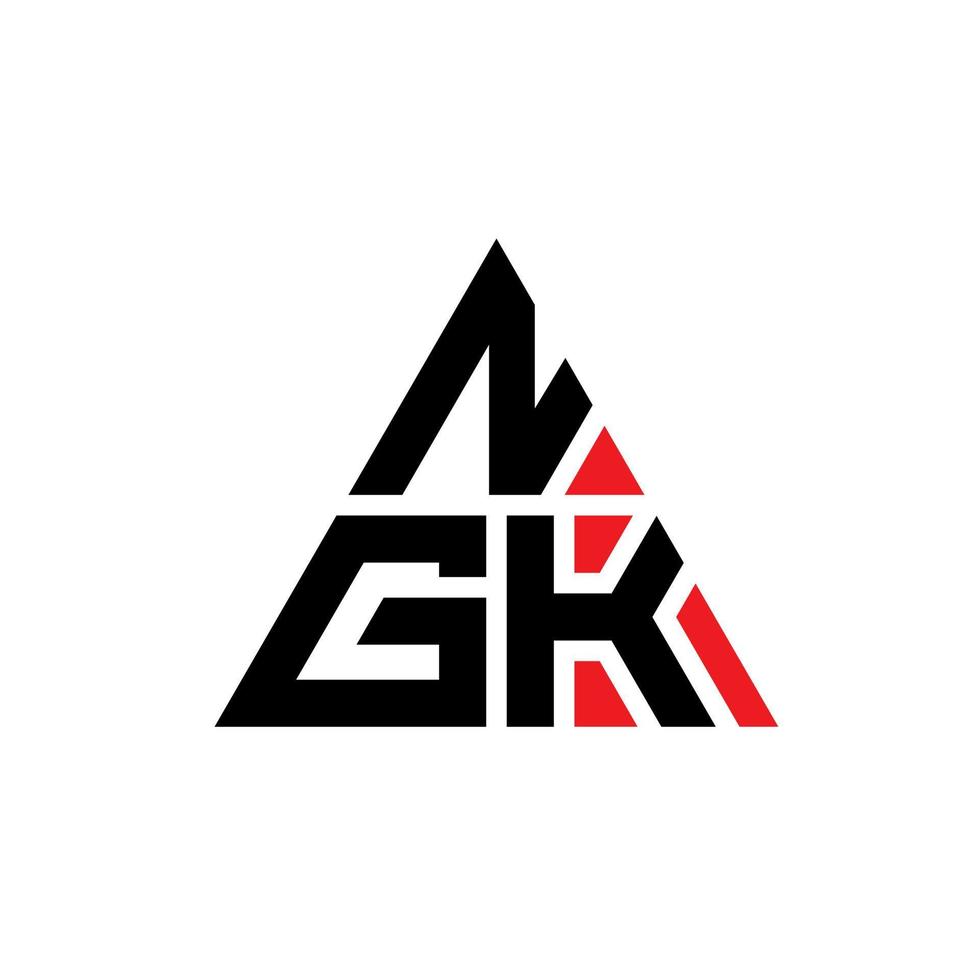 design del logo della lettera del triangolo ngk con forma triangolare. monogramma di design del logo del triangolo ngk. modello di logo vettoriale triangolo ngk con colore rosso. logo triangolare ngk logo semplice, elegante e lussuoso.