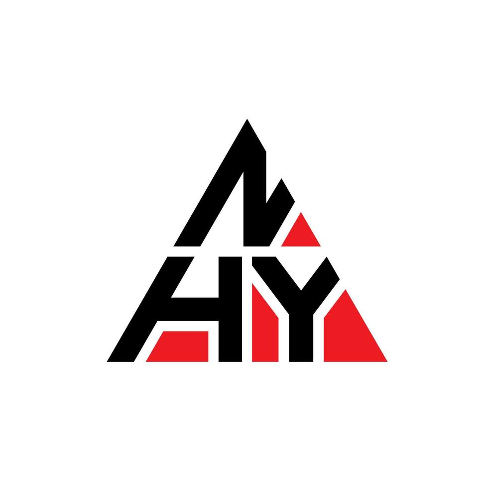 design del logo della lettera triangolare nhy con forma triangolare. nhy triangolo logo design monogramma. modello di logo vettoriale triangolo nhy con colore rosso. nhy logo triangolare logo semplice, elegante e lussuoso.