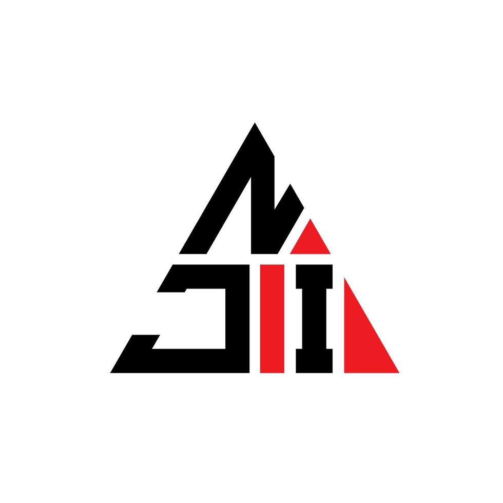 design del logo della lettera del triangolo nji con forma triangolare. monogramma di design del logo del triangolo nji. modello di logo vettoriale triangolo nji con colore rosso. logo triangolare nji logo semplice, elegante e lussuoso.