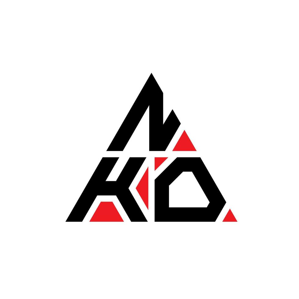 nko triangolo lettera logo design con forma triangolare. Monogramma di design del logo del triangolo nko. modello di logo vettoriale triangolo nko con colore rosso. logo triangolare nko logo semplice, elegante e lussuoso.