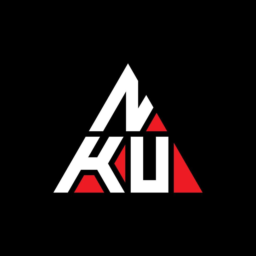 design del logo della lettera del triangolo nku con forma triangolare. monogramma di design del logo del triangolo nku. modello di logo vettoriale triangolo nku con colore rosso. logo triangolare nku logo semplice, elegante e lussuoso.