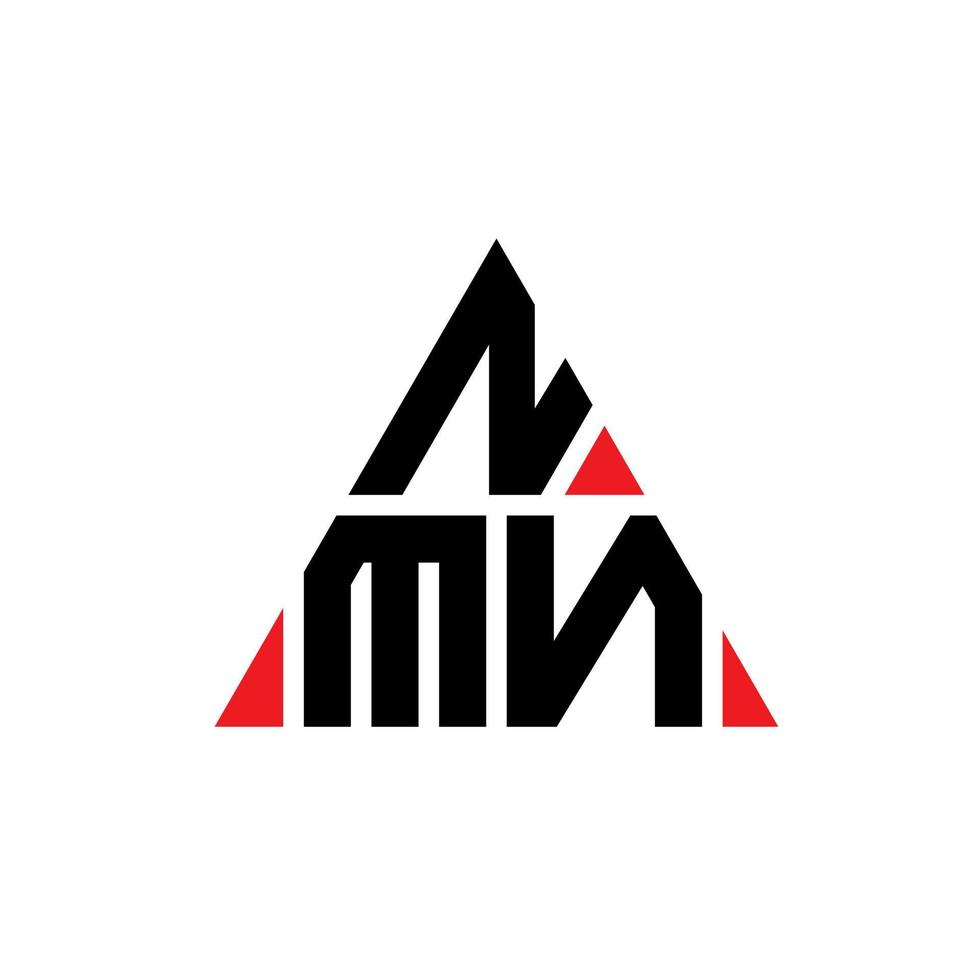 design del logo della lettera triangolare nmn con forma triangolare. monogramma di design del logo del triangolo nmn. modello di logo vettoriale triangolo nmn con colore rosso. logo triangolare nmn logo semplice, elegante e lussuoso.