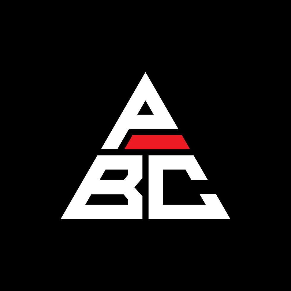 design del logo della lettera triangolare pbc con forma triangolare. monogramma di progettazione del logo del triangolo del pbc. modello di logo vettoriale triangolo pbc con colore rosso. logo triangolare pbc logo semplice, elegante e lussuoso.