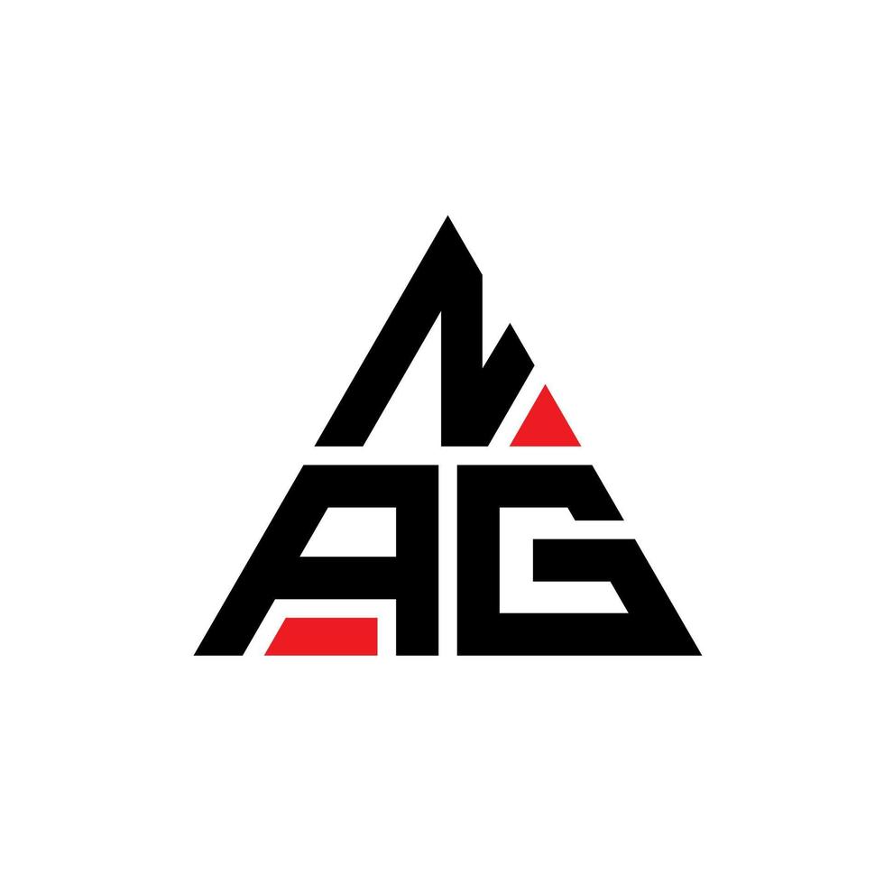 design del logo della lettera del triangolo nag con forma triangolare. monogramma di design del logo del triangolo nag. modello di logo vettoriale triangolo nag con colore rosso. logo triangolare nag logo semplice, elegante e lussuoso.