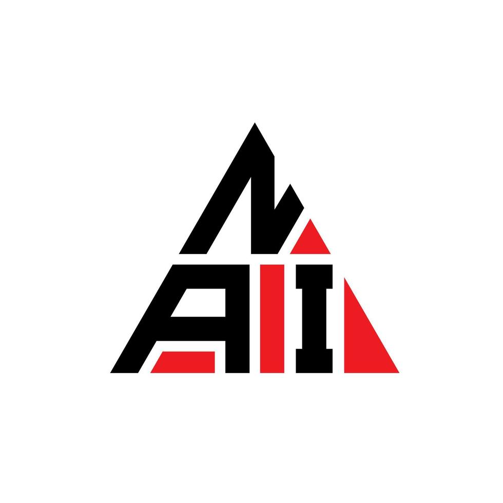 design del logo della lettera del triangolo nai con forma triangolare. monogramma di design del logo del triangolo nai. modello di logo vettoriale triangolo nai con colore rosso. logo triangolare nai logo semplice, elegante e lussuoso.