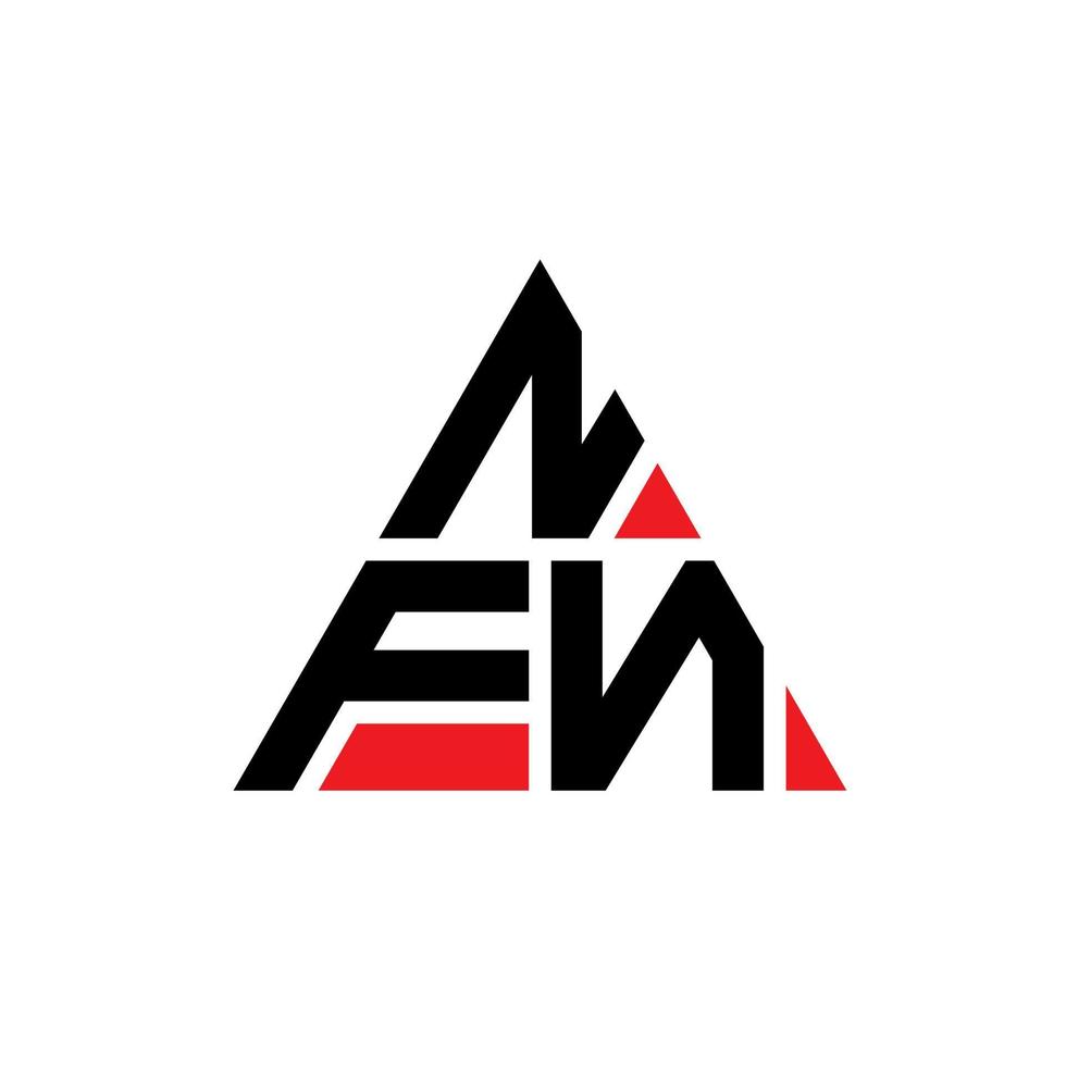 design del logo della lettera triangolare nfn con forma triangolare. monogramma di design del logo del triangolo nfn. modello di logo vettoriale triangolo nfn con colore rosso. logo triangolare nfn logo semplice, elegante e lussuoso.