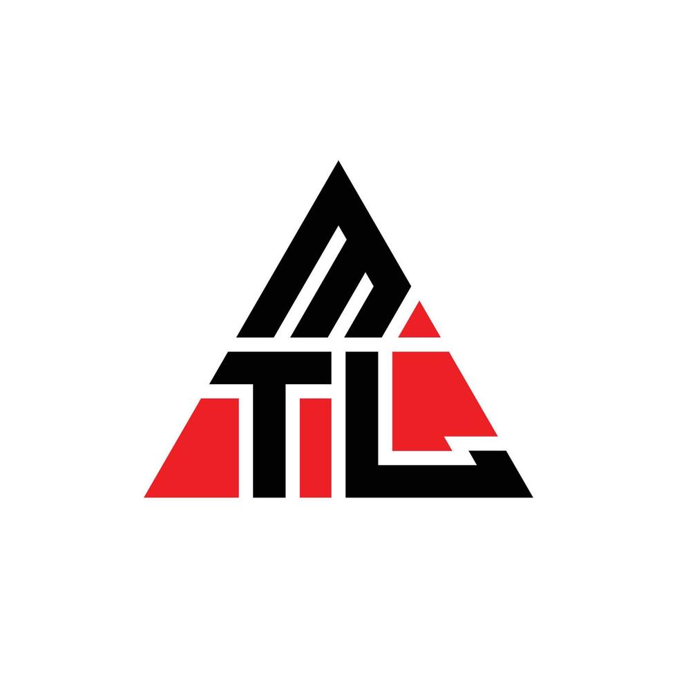 design del logo della lettera triangolo mtl con forma triangolare. monogramma di design del logo del triangolo mtl. modello di logo vettoriale triangolo mtl con colore rosso. logo triangolare mtl logo semplice, elegante e lussuoso.