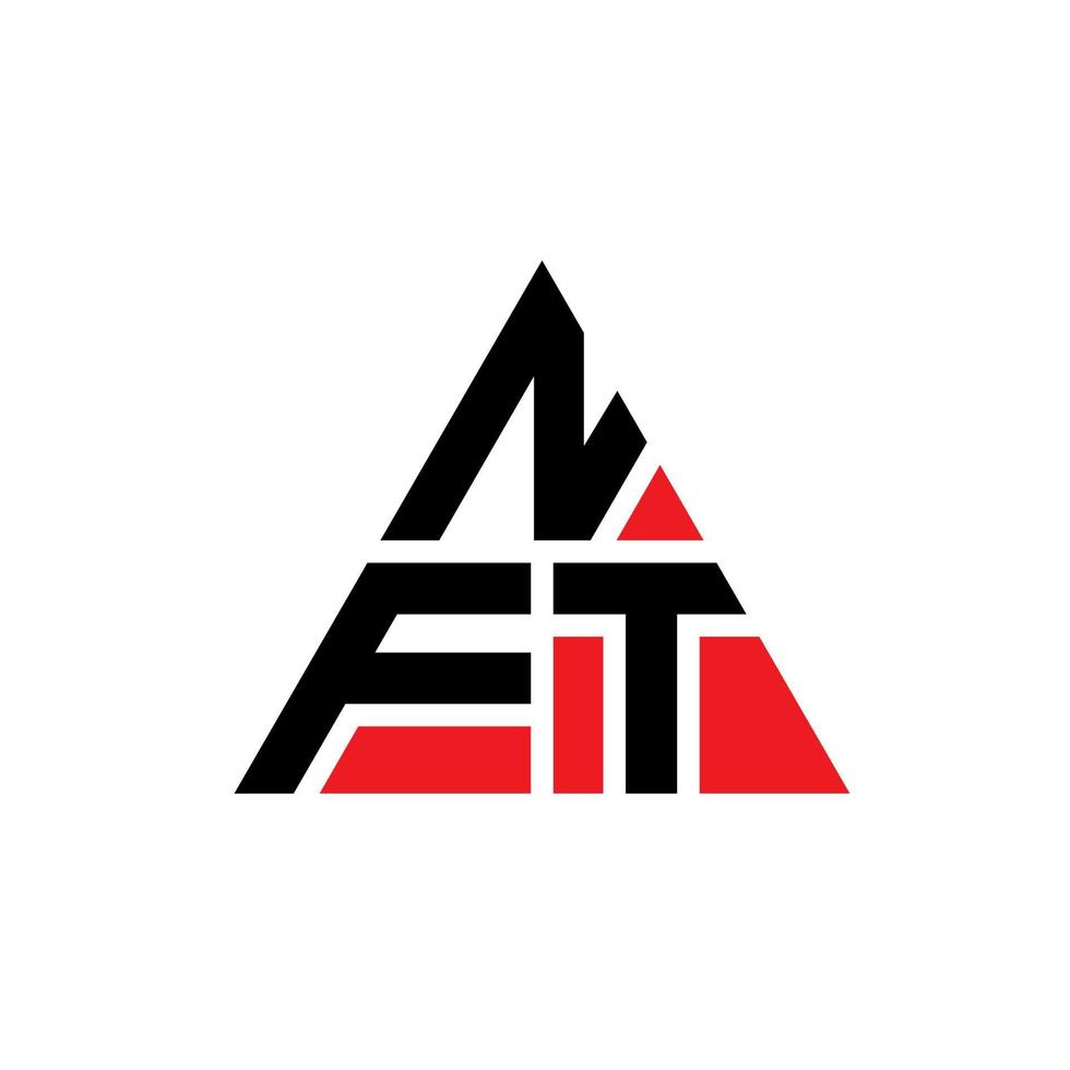 design del logo della lettera triangolare nft con forma triangolare. monogramma di design del logo del triangolo nft. modello di logo vettoriale triangolo nft con colore rosso. logo triangolare nft logo semplice, elegante e lussuoso.