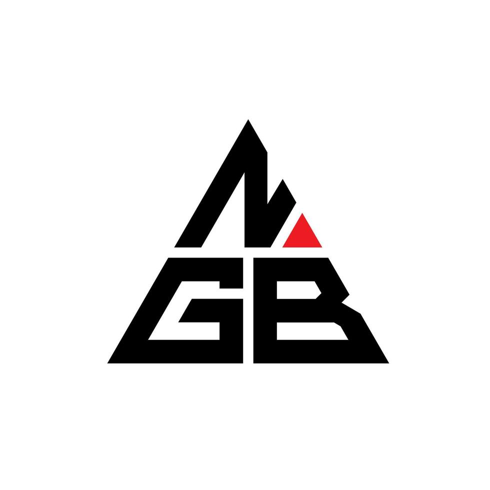 design del logo della lettera del triangolo ngb con forma triangolare. monogramma di design del logo del triangolo ngb. modello di logo vettoriale triangolo ngb con colore rosso. logo triangolare ngb logo semplice, elegante e lussuoso.