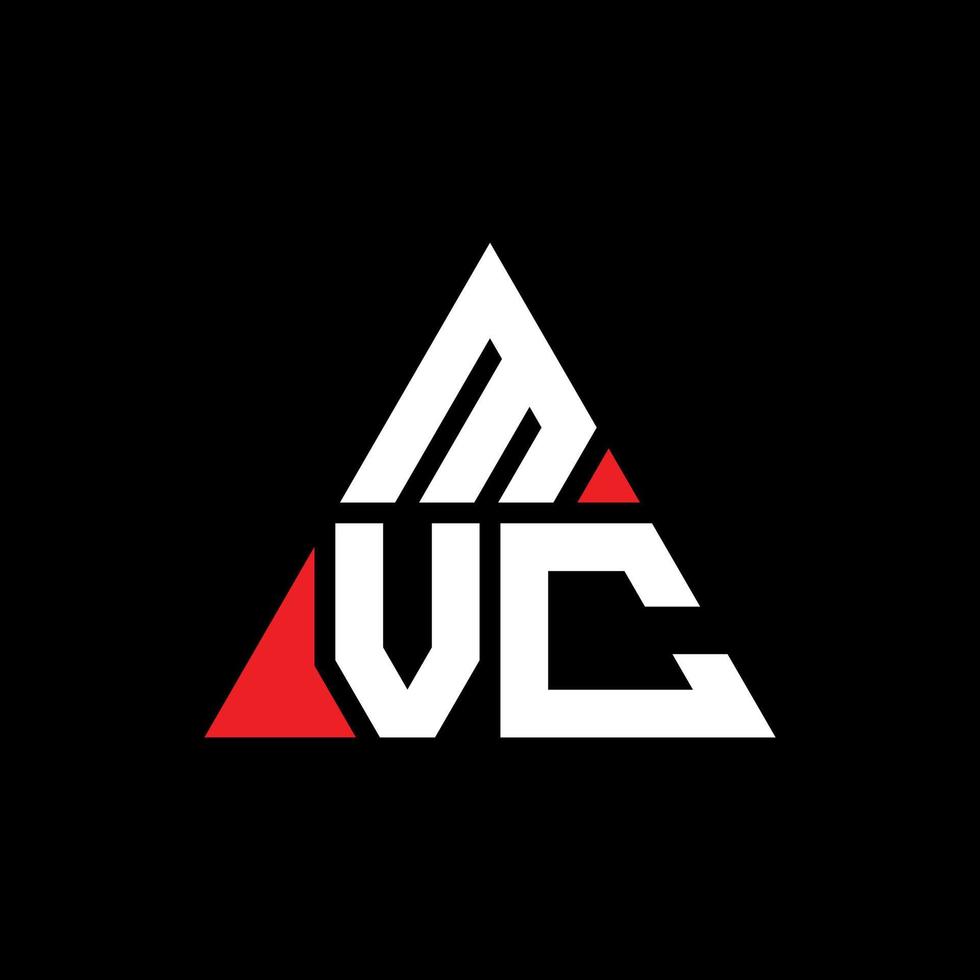 mvc triangolo lettera logo design con forma triangolare. monogramma di design del logo del triangolo mvc. modello di logo vettoriale triangolo mvc con colore rosso. logo triangolare mvc logo semplice, elegante e lussuoso.