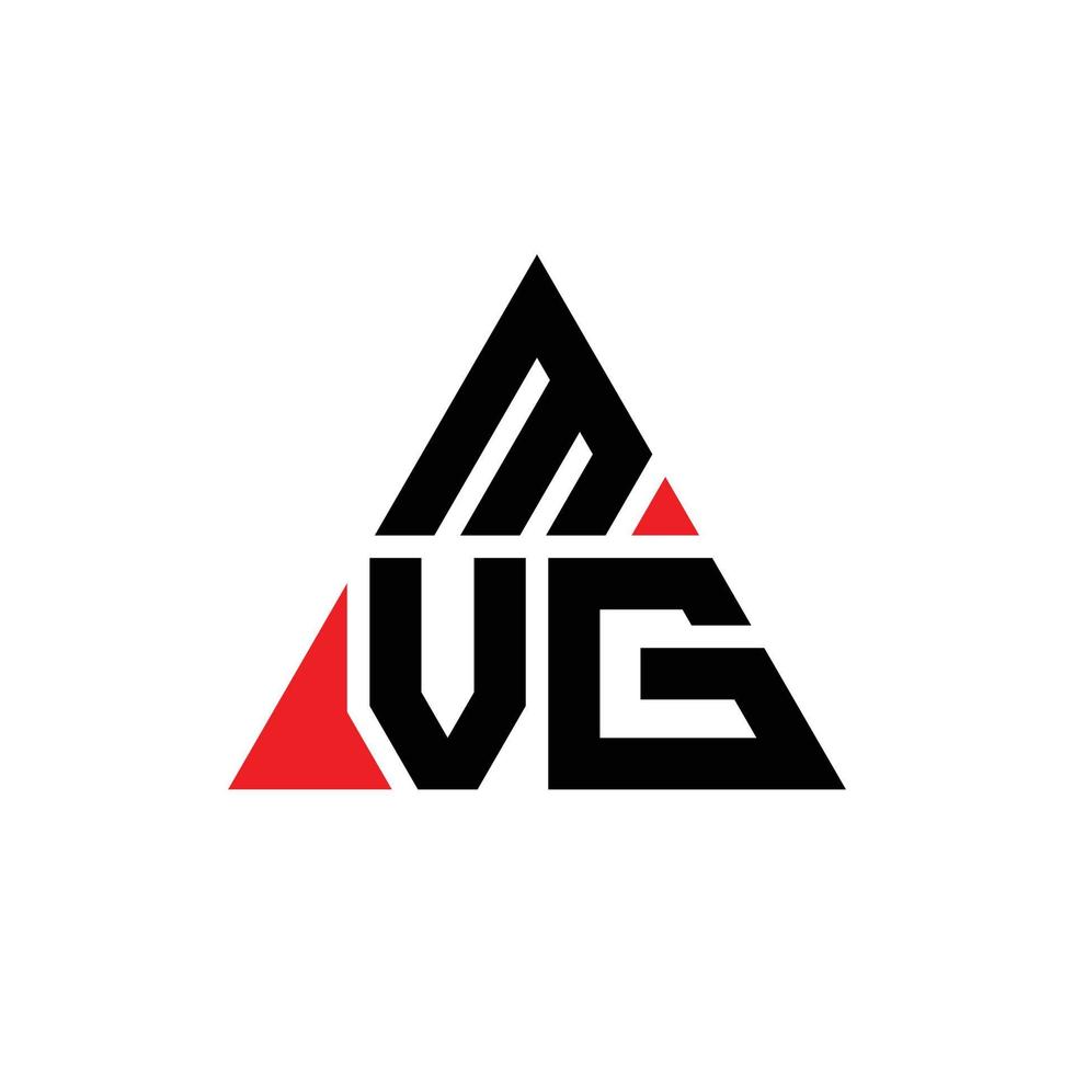 mvg triangolo lettera logo design con forma triangolare. Monogramma di design del logo del triangolo mvg. modello di logo vettoriale triangolo mvg con colore rosso. logo triangolare mvg logo semplice, elegante e lussuoso.