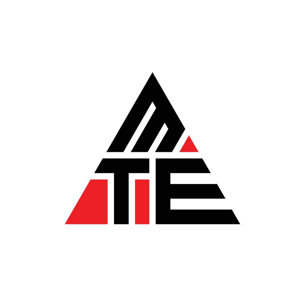 mte triangolo logo design lettera con forma triangolare. monogramma di design del logo del triangolo mte. modello di logo vettoriale triangolo mte con colore rosso. logo triangolare mte logo semplice, elegante e lussuoso.