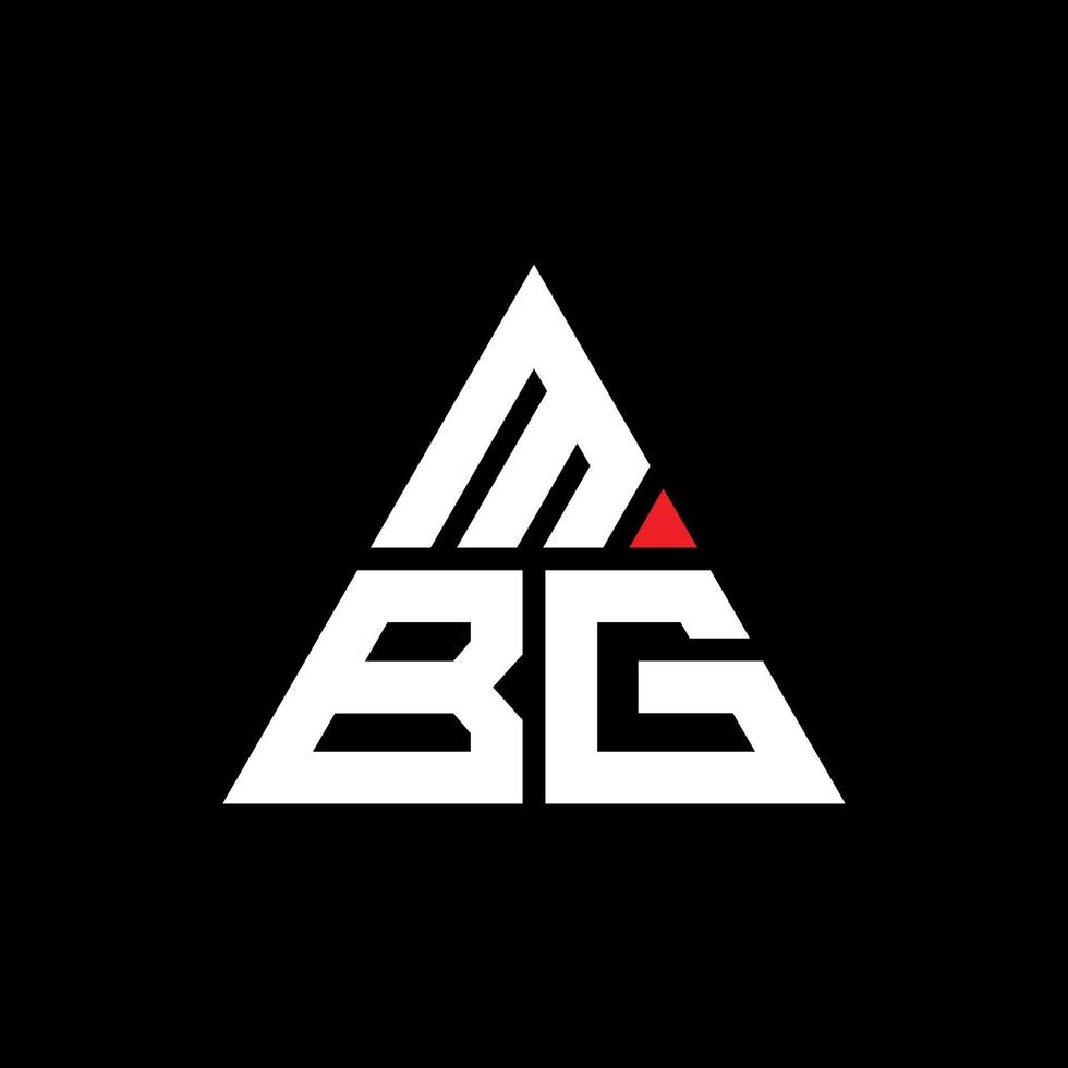 design del logo della lettera del triangolo mbg con forma triangolare. monogramma di design del logo del triangolo mbg. modello di logo vettoriale triangolo mbg con colore rosso. logo triangolare mbg logo semplice, elegante e lussuoso.