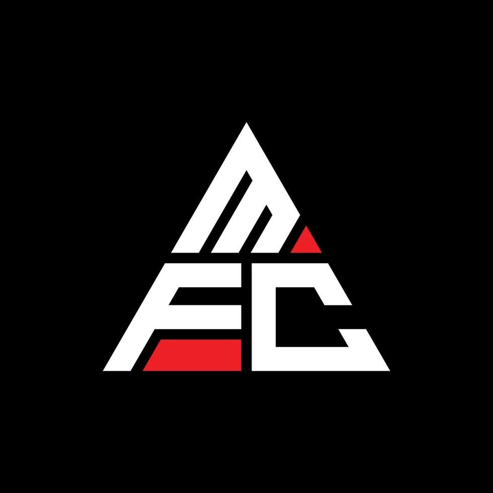 design del logo della lettera del triangolo mfc con forma triangolare. monogramma di design del logo del triangolo mfc. modello di logo vettoriale triangolo mfc con colore rosso. logo triangolare mfc logo semplice, elegante e lussuoso.
